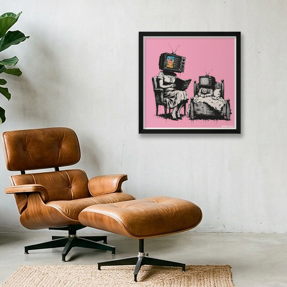 Bedtime Story — 40×40cm, 16×16" Black Frame